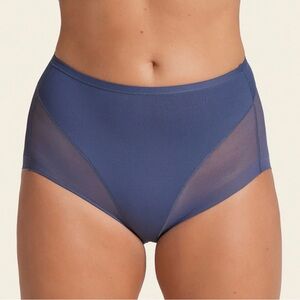 NWT Leonisa Compression Underwear Thong Lace Blue Grey
